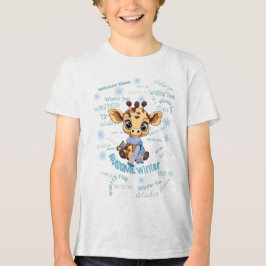 AUsome Winter Giraffe – Cute Autism Awareness  Tri-Blend Shirt