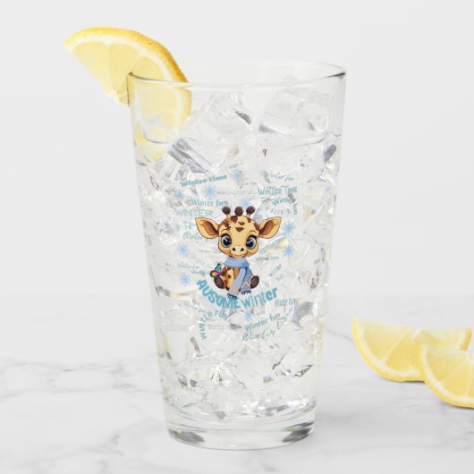 Ausome Winter – One of a Kind Snowflake Giraffe  Glas (Voorkant ijs)