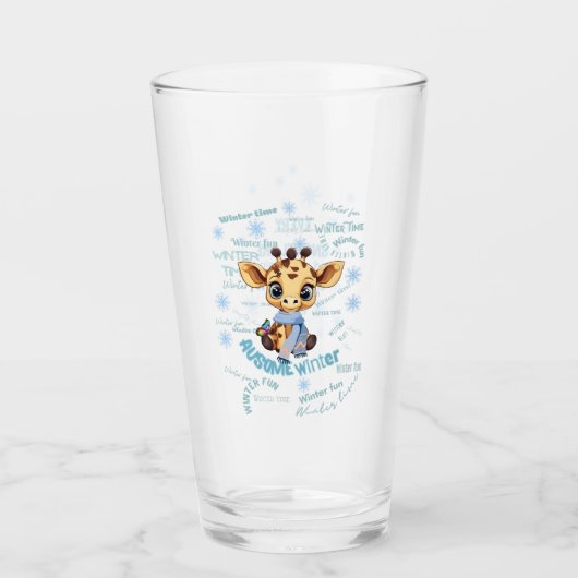 Ausome Winter – One of a Kind Snowflake Giraffe  Glas (Voorkant)