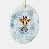 Ausome Winter – One of a Kind Snowflake Giraffe  Keramisch Ornament (Rechts)