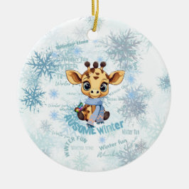 Ausome Winter – One of a Kind Snowflake Giraffe  Keramisch Ornament