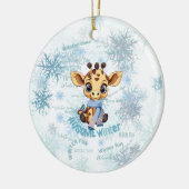 Ausome Winter – One of a Kind Snowflake Giraffe  Keramisch Ornament (Links)