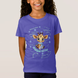 Ausome Winter – One of a Kind Snowflake Giraffe  T-shirt