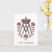Auspice Maria Ave Maria Prayer Card  Kaart (Gele Bloem)