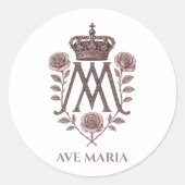 Auspice Maria Catholic Round Sticker (Voorkant)