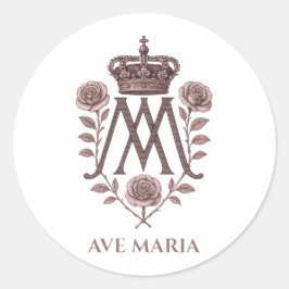 Auspice Maria Katholieke Ronde Sticker
