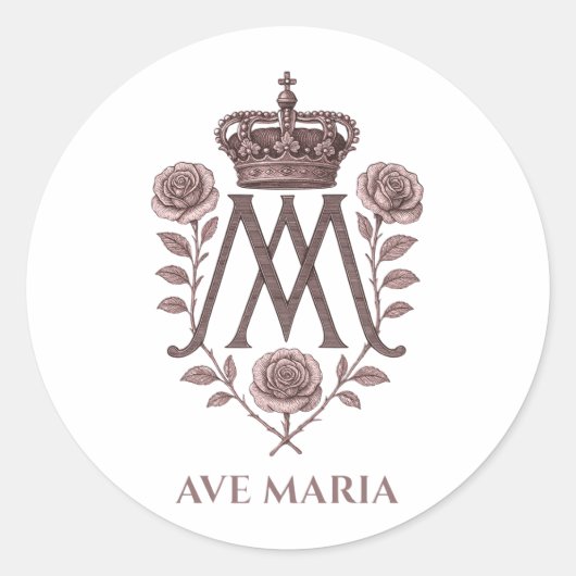Auspice Maria Katholieke Ronde Sticker (Voorkant)