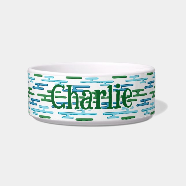 Auspicious Cloud Bands in Green and Aqua Voerbakje (Voorkant)