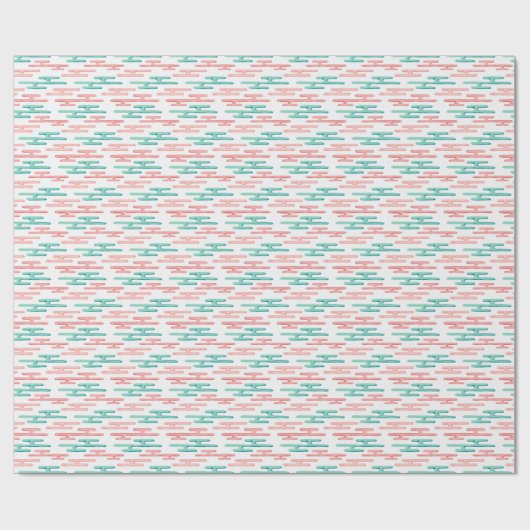 Auspicious Cloud Bands in Teal and Flamingo Cadeaupapier (Vlak)