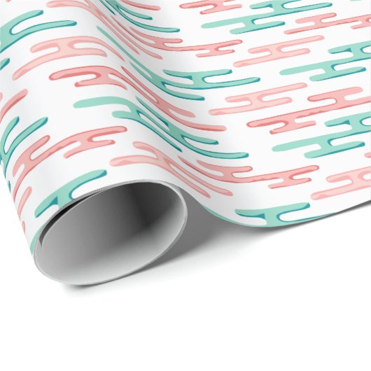 Auspicious Cloud Bands in Teal and Flamingo Cadeaupapier (Rol Hoek)