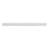 Auspicious Cloud Bands in Teal and Flamingo Grosgrain Lint (Voorkant)