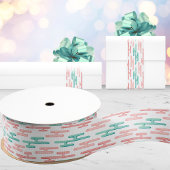 Auspicious Cloud Bands in Teal and Flamingo Grosgrain Lint
