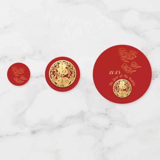 Auspicious Clouds Chinese New Year Rabbit 2023 TC Confetti (Voorkanten)