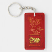 Auspicious Clouds Chinese Nieuwjaar OX Monogram AV Sleutelhanger (Voorkant)