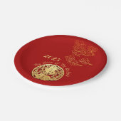 Auspicious Clouds Chinese nieuwjaarskonijn 2023 PP Papieren Bordje (Gekanteld)