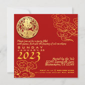 Auspicious Clouds Chinese nieuwjaarskonijn 2023 Sq Kaart (Achterkant)