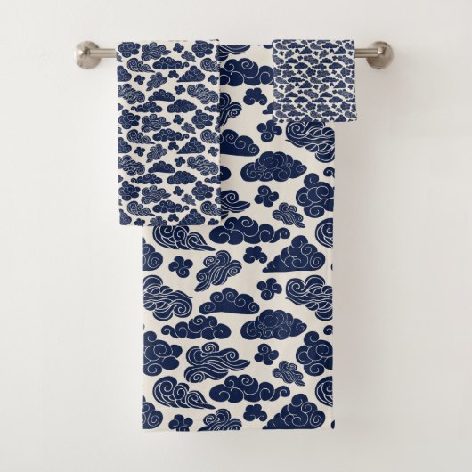 Auspicious Clouds Traditional Chinese Pattern BTS Bad Handdoek (Insitu)