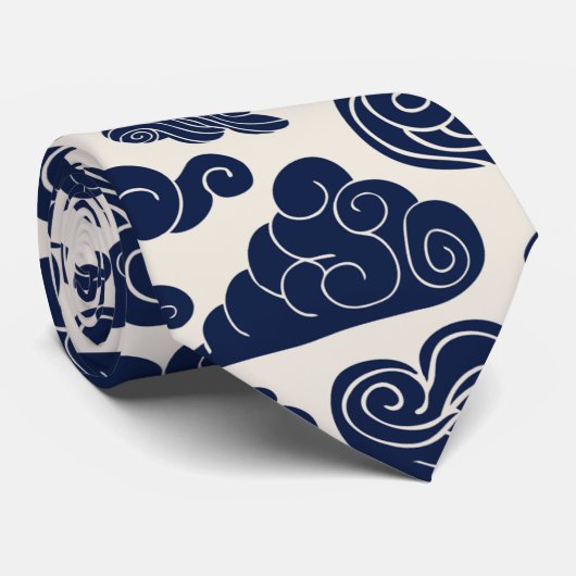 Auspicious Clouds Traditional Chinese Pattern Stro Stropdas (Opgerold)