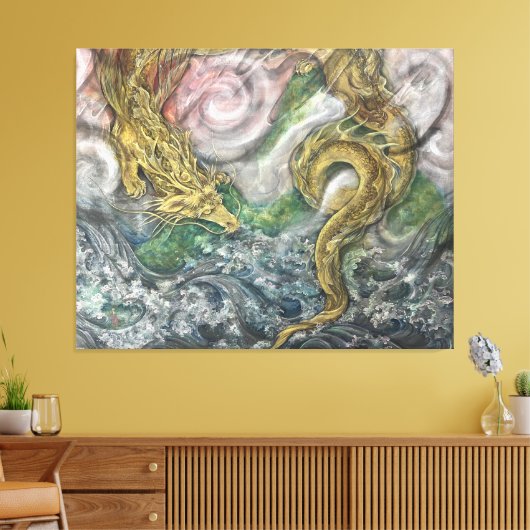 Auspicious Dragon (Zui-ryu) Canvas Afdruk (Insitu (Woonkamer))