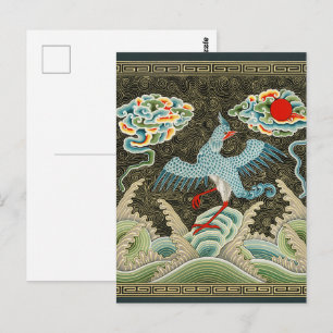Auspicious Tide & Phoenix Rising Chinese Patroon Briefkaart