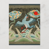 Auspicious Tide & Phoenix Rising Chinese Patroon Briefkaart (Voorkant)