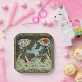 Auspicious Tide & Phoenix Rising Chinese Patroon Papieren Bordje (Feest)