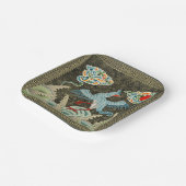 Auspicious Tide & Phoenix Rising Chinese Patroon Papieren Bordje (Gebogen)