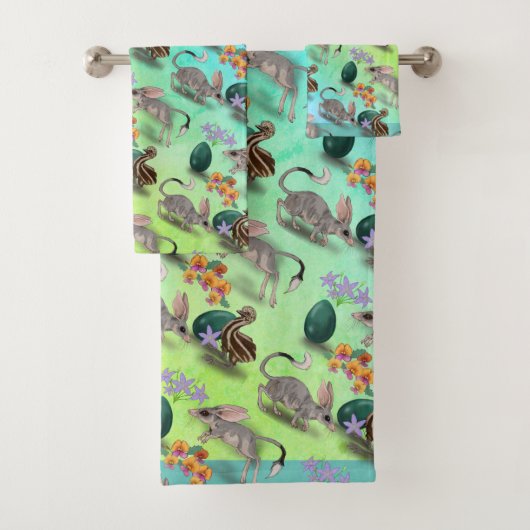 Ausralia Easter Bilby met Emu & Egg Bad Handdoek (Insitu)