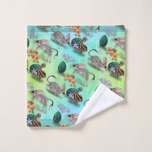 Ausralia Easter Bilby met Emu & Egg Bad Handdoek (Wasdoekje)