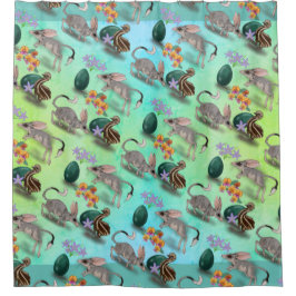 Ausralia Easter Bilby met Emu & Egg Douchegordijn