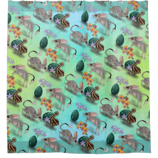 Ausralia Easter Bilby met Emu & Egg Douchegordijn (Voorkant)