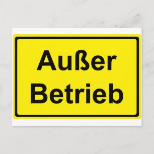 "Außer Betrieb" (Duits "Buiten de orde")-teken Briefkaart