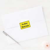 "Außer Betrieb" (German "Out of order") sign Ronde Sticker (Envelop)