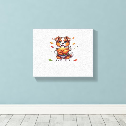 Aussie 178 Thanksgiving Oversized T-shirt.png Canvas Afdruk (Insitu (Houten vloer))