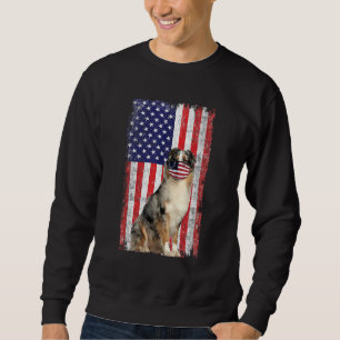 Aussie Amerikaanse vlag Dog draagt gezichtsmasker Trui