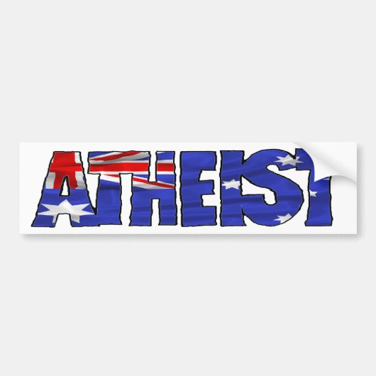 AUSSIE ATHEIST! BUMPERSTICKER (Voorkant)