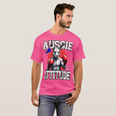 Aussie Attitude Funny Kangaroo Boksen Australië Bo T-shirt (Voorkant volledig)