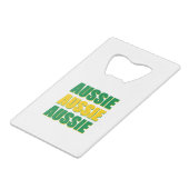 Aussie Aussie Aussie Creditkaart Flessenopener (Voorkant Gekanteld)