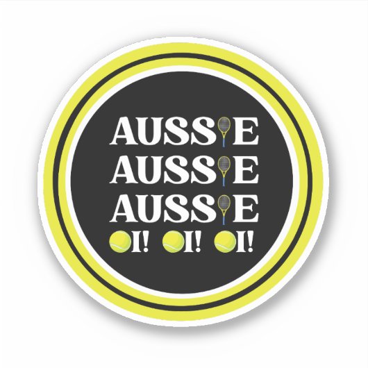 Aussie Aussie Aussie Tennis Sticker (Voorkant)