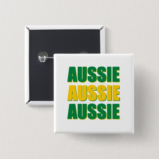 Aussie Aussie Aussie Vierkante Button 5,1 Cm (Voorkant /achterkant)