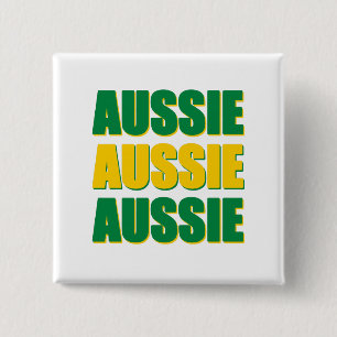 Aussie Aussie Aussie Vierkante Button 5,1 Cm