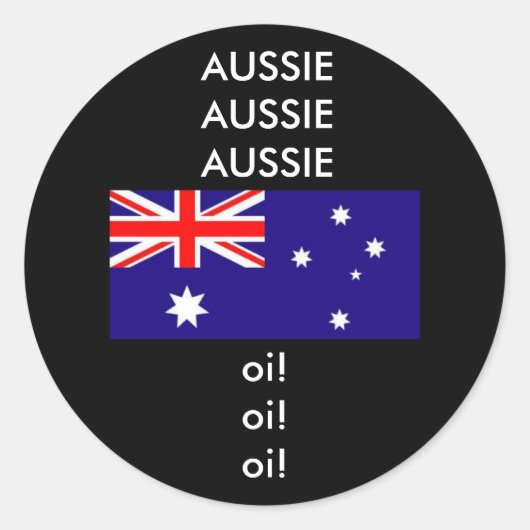Aussie Aussie Sport Chant Ronde Sticker (Voorkant)