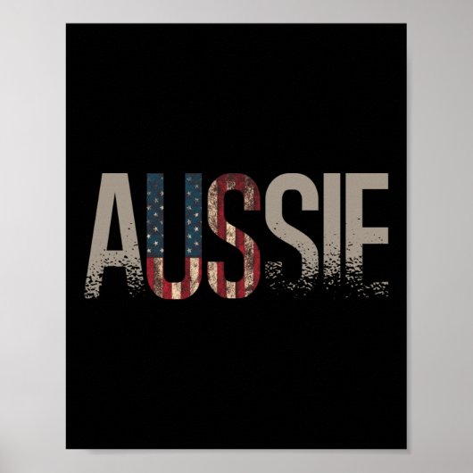 Aussie Australia Dag 4 juli Australisch Amerika Poster (Voorkant)