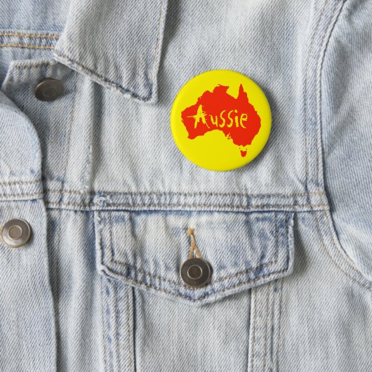 Aussie Australian Button Pin (In situ)