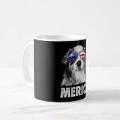 Aussie australian shepherd 4 juli merica koffiemok (Voorkant links)