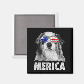 Aussie australian shepherd 4 juli merica magneet (Voorkant / Achterkant)