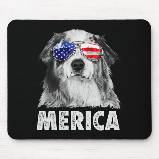 Aussie australian shepherd 4 juli merica muismat (Voorkant)
