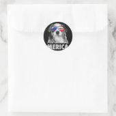 Aussie australian shepherd 4 juli merica ronde sticker (Tas)