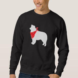 Aussie Australian Shepherd Dog Wearing Red Bandana Trui