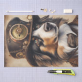 Aussie Aviator: Decoupage van Steampunk Shepherd Tissuepapier (Craft)
